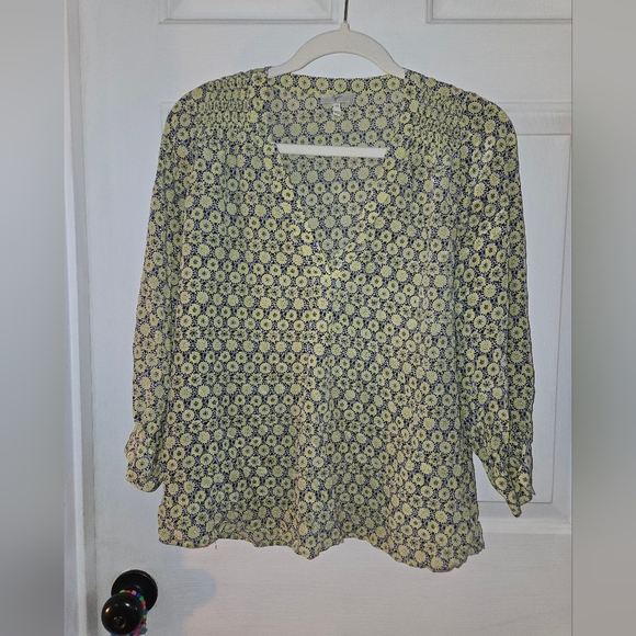 Joie Tops - Joie Silk Yellow And Black Floral Print Women's Top